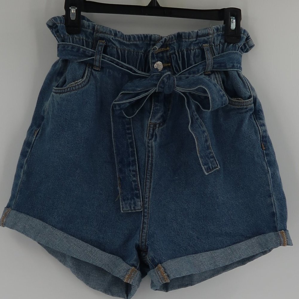 SWS Denim Co. High Waisted Paper Bag Waist Denim Shorts Size 9